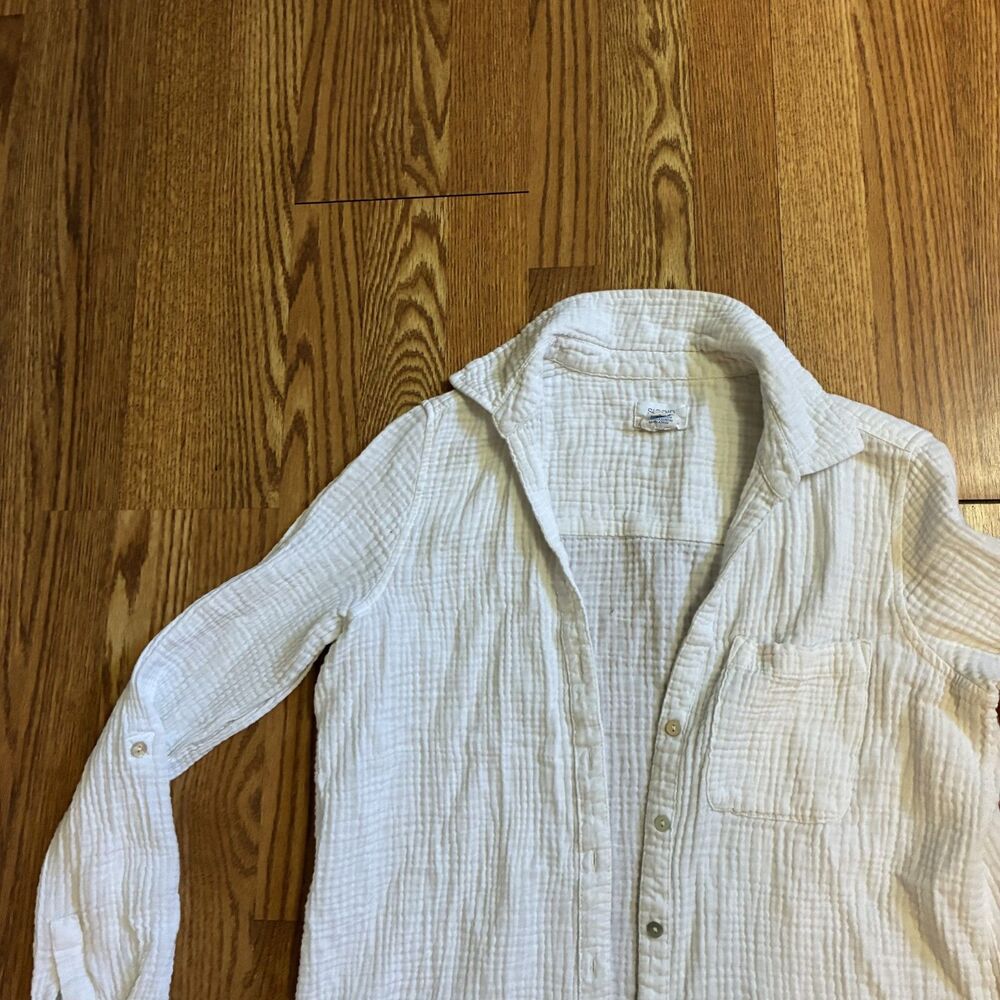 Sigrid Olsen White 100% Cotton Button Down Shirt XS Long Sleeve Classic Blouse - Picture 5 of 8